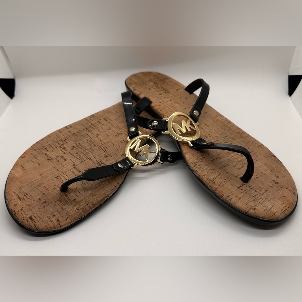 Michael Kors Black and Gold Sandals